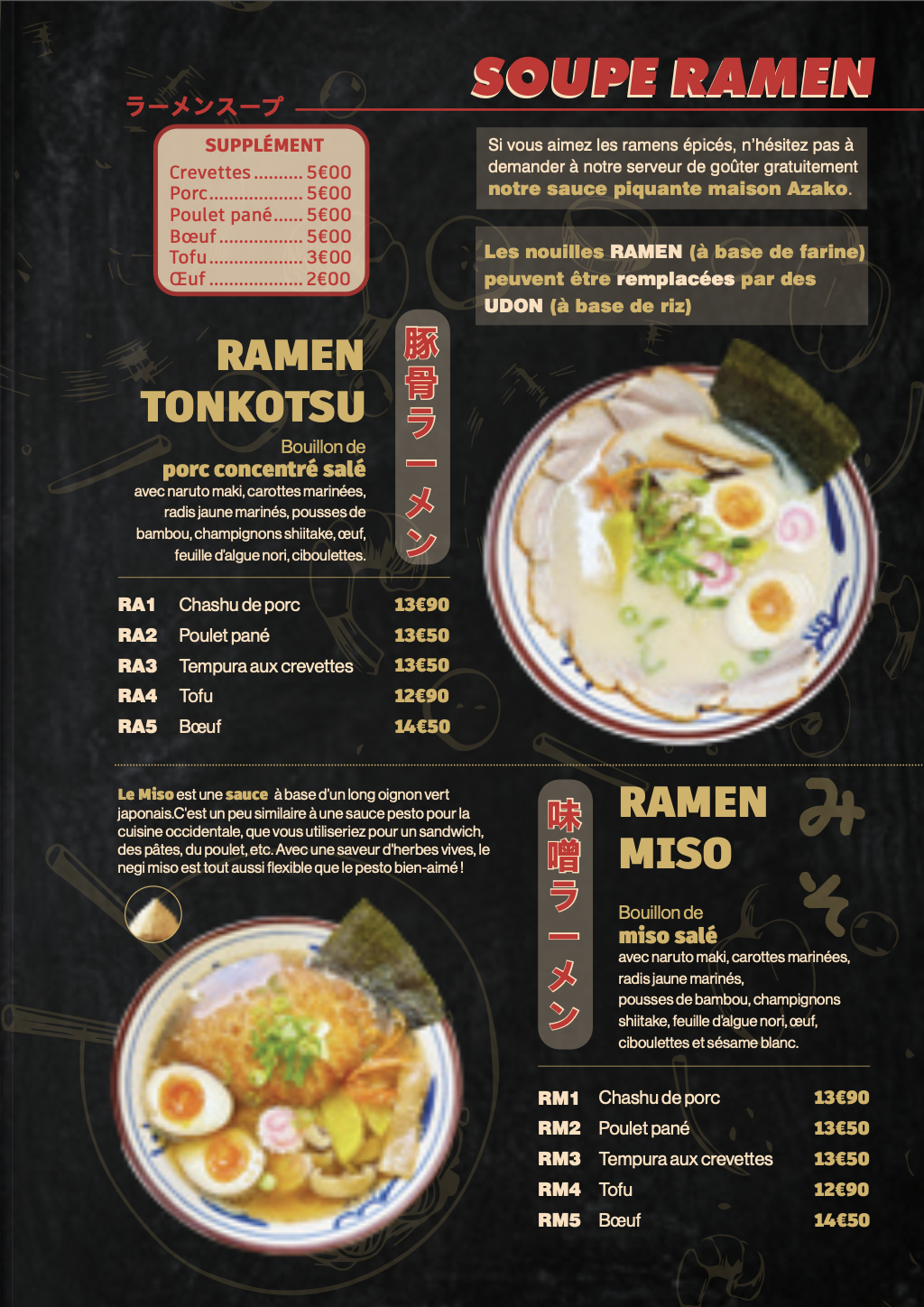 Ramen Tonkotsu et Miso